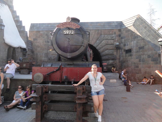 Monica with the Potter Train